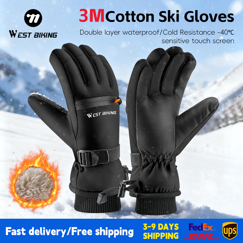Winter Cycling Commute Gear - Rękawice narciarskie WEST BIKING 3M Cotton