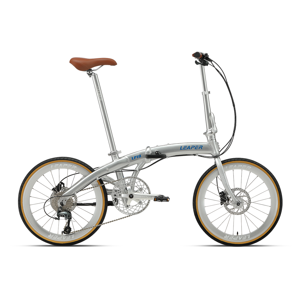 Commuter Biking - Brązowa skórzana nowa rowerka składana 451mm